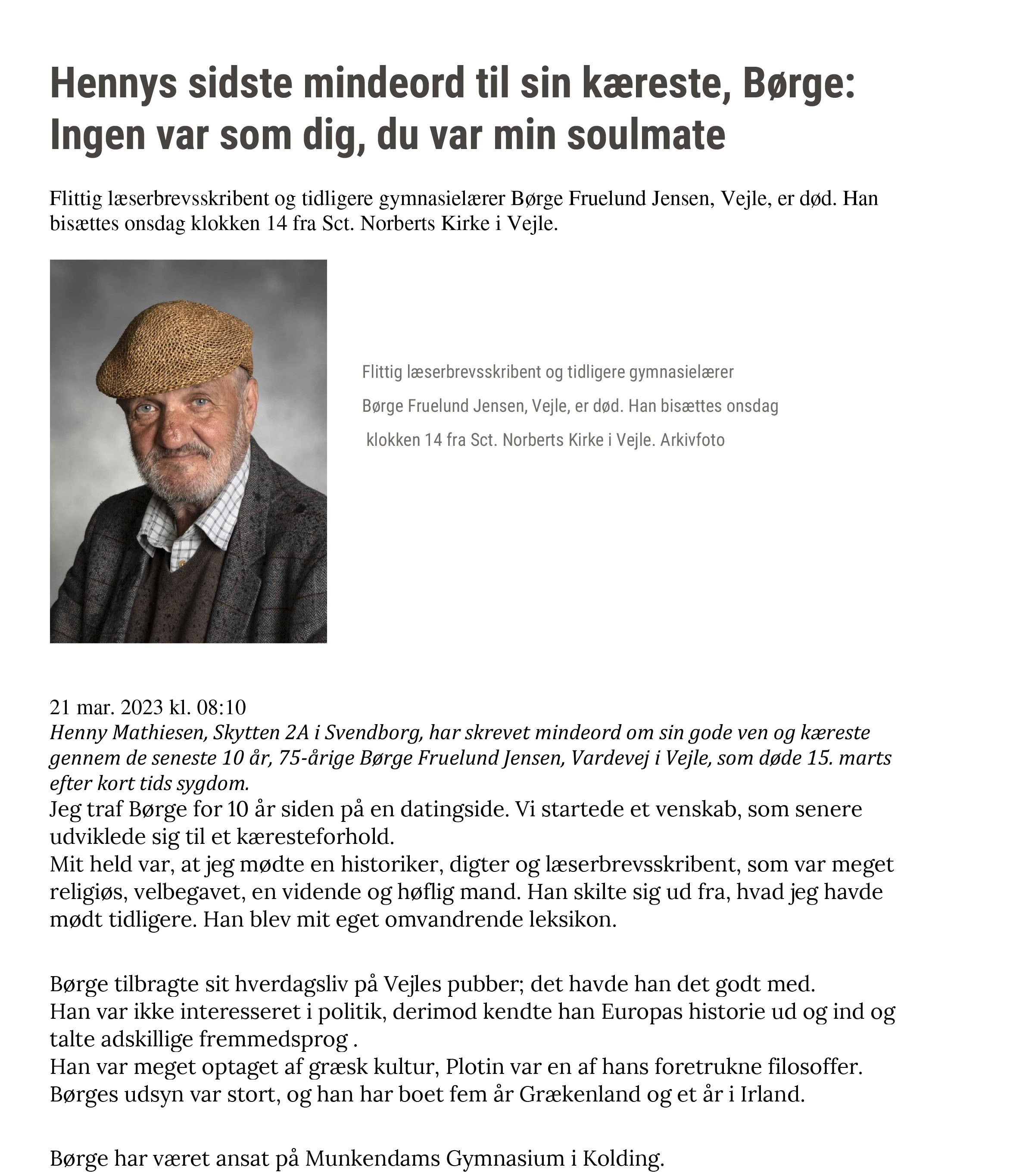 230321 VAF 1 Hennys sidste mindeord til sin kæreste